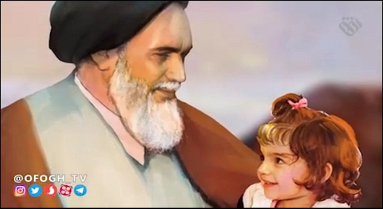  گریه دختر کوچولوی شهید مقابل امام خمینی