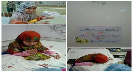 نماز و حجاب ملیکای 9 ساله در بیمارستان