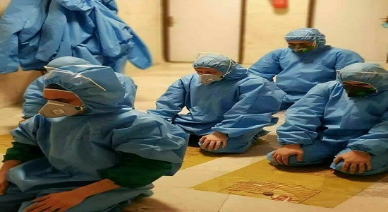  اقامه نماز جماعت کادر درمانی بیمارستان دکتر شریعتی مشهد