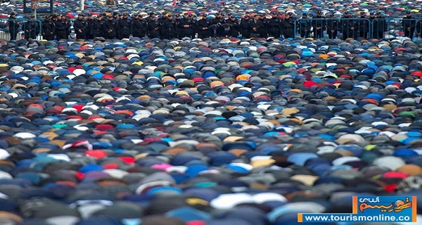 تصویری زیبا از برگزاری نماز جماعت در روسیه 