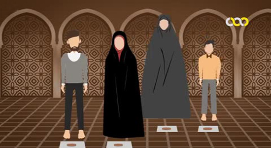 نماز زن و مرد در یک مکان چگونه است؟