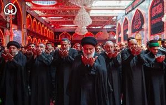 اقامه نماز ظهر عاشورا در عتبه مقدس عباسی علیه‌السلام