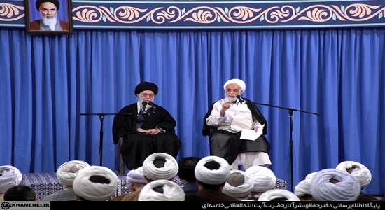 سخنرانی حجت‌الاسلام والمسلمین قرائتی در جلسه درس خارج فقه رهبر انقلاب اسلامی