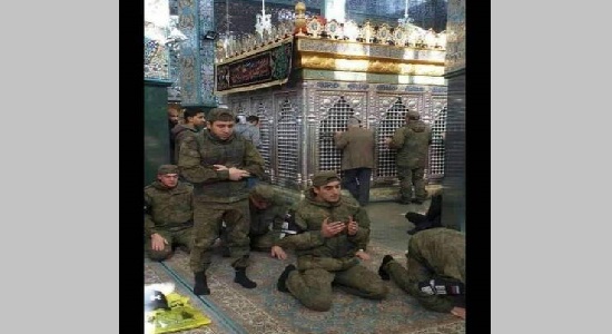 نماز سربازان روس در حرم حضرت زینب