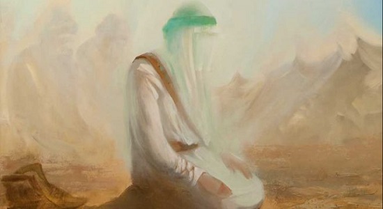 نقاشی نماز امام حسین علیه السلام