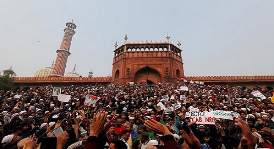 تظاهرات نمازگزاران مسجد جامع هند علیه قانون جدید شهروندی